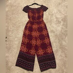 Off the Shoulder Wide Leg Jumpsuit